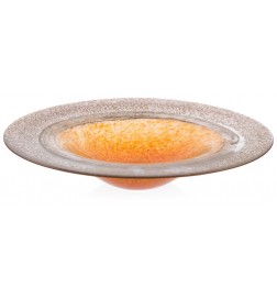 Glass Plate - Orange And Brown